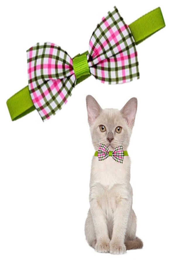 Sage Square Cat Collar, Adjustable Cat Collar with Bowtie, Printed Bow tie, Pet Collar for Cat Soft Bowtie Cat Collars for Small Medium Large Pet - Image 1