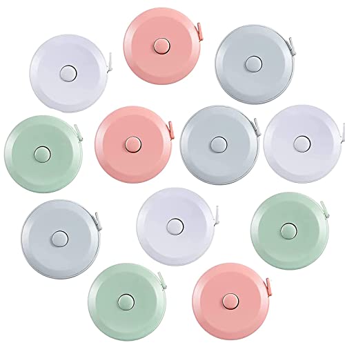 E ELAINFIA 12 Pack Soft Retractable Measuring Tape Tape Measure for Body Measuring Metric Tape Measure Double Scale for Body Fabric Sewing Tailor Cloth Knitting Home Craft Measurements - Image 1