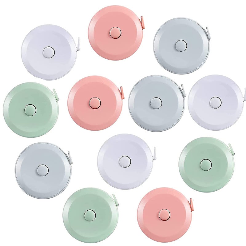 E ELAINFIA 12 Pack Soft Retractable Measuring Tape Tape Measure for Body Measuring Metric Tape Measure Double Scale for Body Fabric Sewing Tailor Cloth Knitting Home Craft Measurements - Image 3