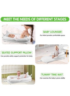 Arabest Baby Lounger, Baby Nest, Ultra Soft, Along with Anit-Reflux Pillow, Hanging Toys, Baby Bed, Portable & Foldable Nest, Soft & Breathable Mesh Surface, (0-2) Years) (Grey)  - Image 2