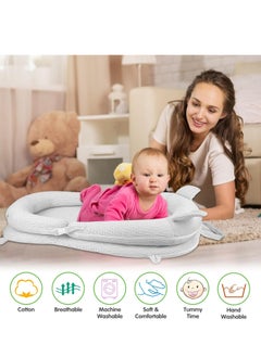 Arabest Baby Lounger, Baby Nest, Ultra Soft, Along with Anit-Reflux Pillow, Hanging Toys, Baby Bed, Portable & Foldable Nest, Soft & Breathable Mesh Surface, (0-2) Years) (Grey)  - Image 3