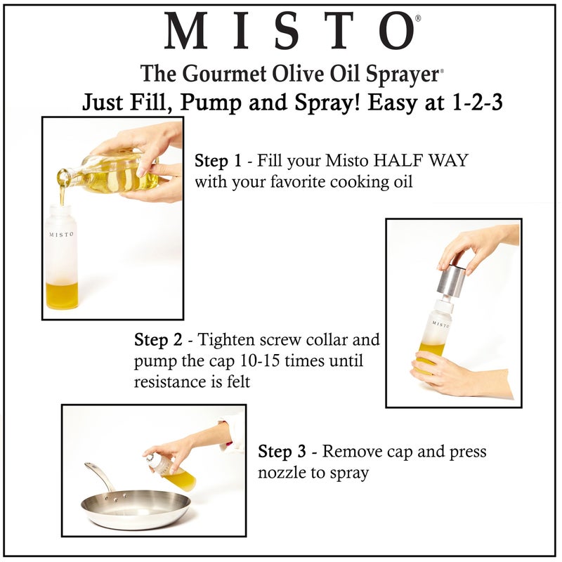 Misto Oil Sprayer, Frosted Glass, 7.75 Inch - Image 2