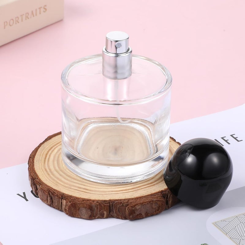 كاست ويف رذاذ عطر كولونيا كبير، زجاجة رذاذ تجميل قابلة لإعادة الملء، زجاجات رذاذ زجاجية فارغة، حاوية عطر زيتية شفافة، رذاذ سفر لأدوات حفلات السفر والمكياج، رشاش فضي برذاذ ناعم (100 مل) - Image 4