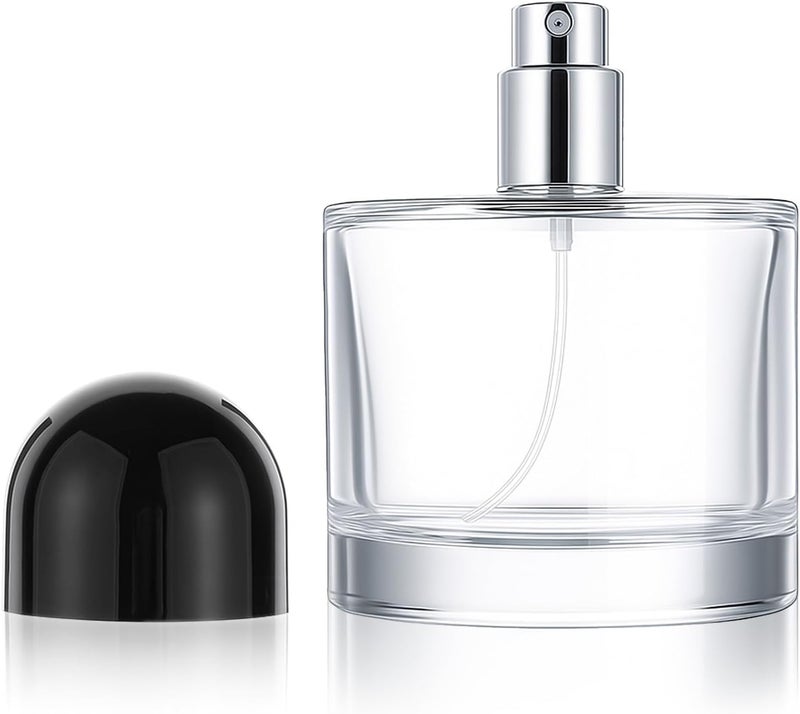 كاست ويف رذاذ عطر كولونيا كبير، زجاجة رذاذ تجميل قابلة لإعادة الملء، زجاجات رذاذ زجاجية فارغة، حاوية عطر زيتية شفافة، رذاذ سفر لأدوات حفلات السفر والمكياج، رشاش فضي برذاذ ناعم (100 مل) - Image 1