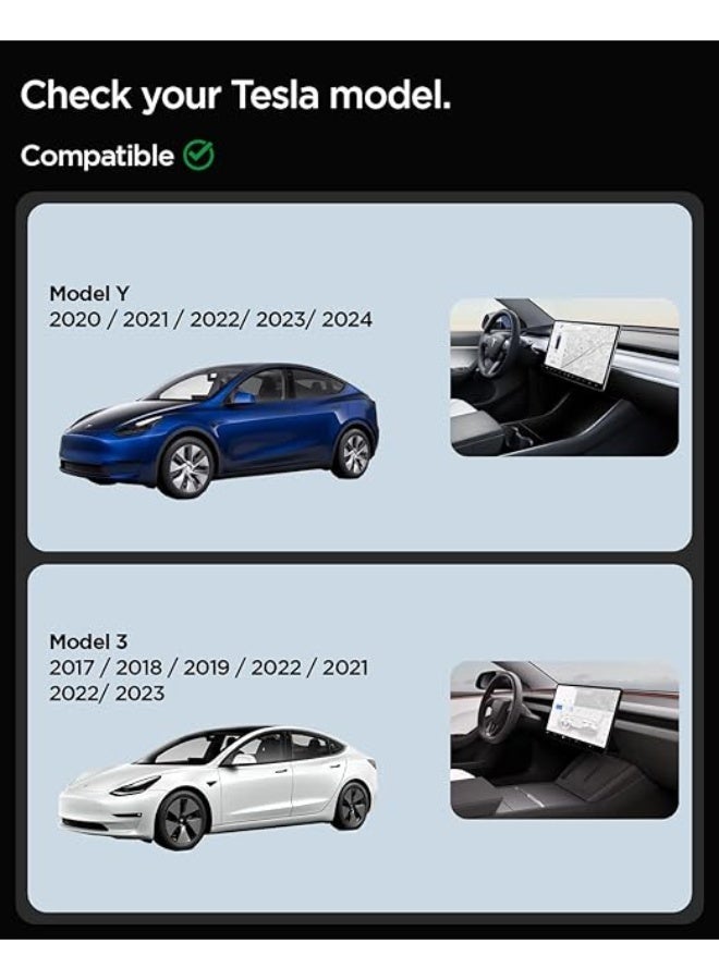 Spigen Tempered Glass Screen Protector [GLAStR EZ FIT] designed for Tesla Model 3 (2023-2017) and Model Y (2024-2020) Dashboard Touchscreen - Matte/Anti Glare/Anti Finger Print - Image 2