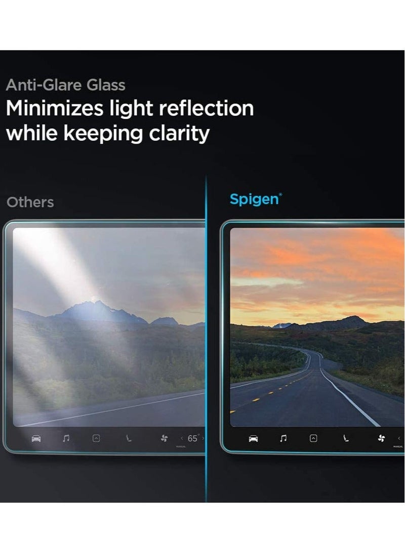 Spigen Tempered Glass Screen Protector [GLAStR EZ FIT] designed for Tesla Model 3 (2023-2017) and Model Y (2024-2020) Dashboard Touchscreen - Matte/Anti Glare/Anti Finger Print - Image 5