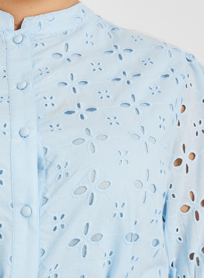 Styli Plus Size Broderie Anglaise Shirt Midi Dress - Image 4