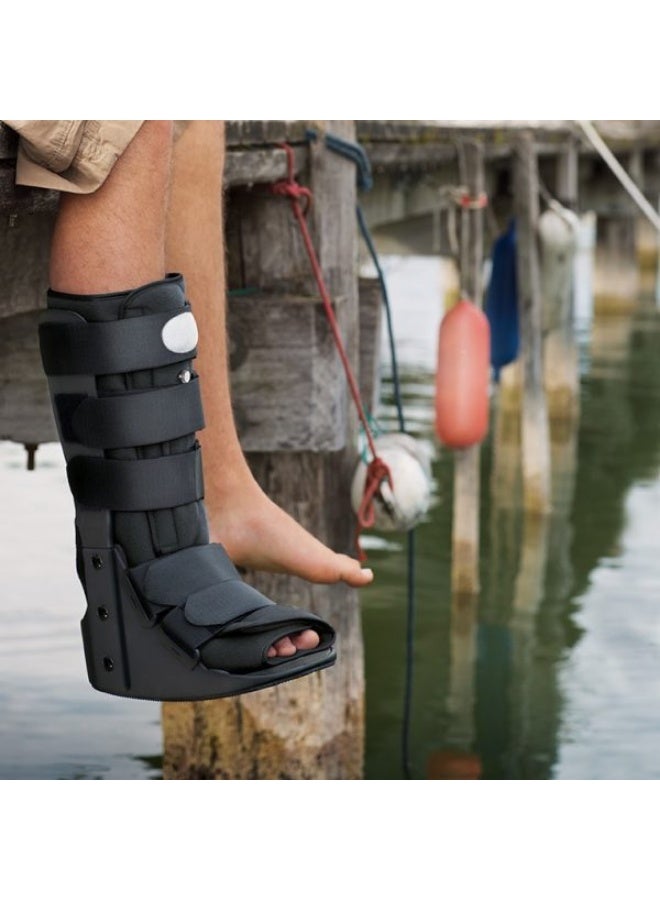 Health Mart Air Traveler Pneumatic Walker Boot Adjustable Air Compression Orthopedic Walking Support Brace Small Black - Image 2
