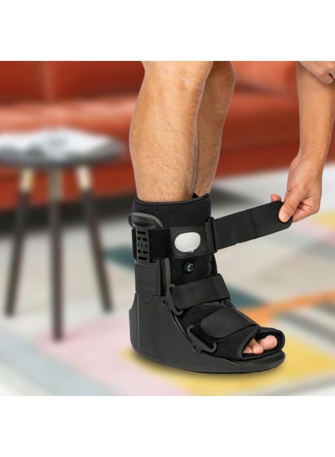 Health Mart Air Traveler Pneumatic Walker Boot Adjustable Air Compression Orthopedic Walking Support Brace Small Black - Image 3