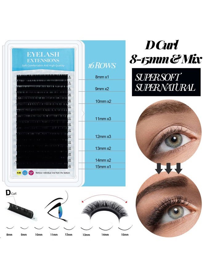 QUKLOGEN Lash Extension Kit Professional USB Eyelash Fan Individual 0.07D Curl Mix 8-15mm Extra Strong Glue Lash Glue Remover Eye Patch Silicone Pad Tapes,Perfect Tool for Beginner - Image 5