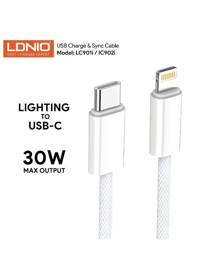 لدنيو كابل شاحن iPhone 1M USB C إلى Lightning Cable شحن سريع توصيل الطاقة PD 30W كابل شحن iPhone لـ iPhone 14/14 Pro/14 Plus/14 Pro Max، iPad Pro، iPhone 8-13 جميع السلاسل - Image 2