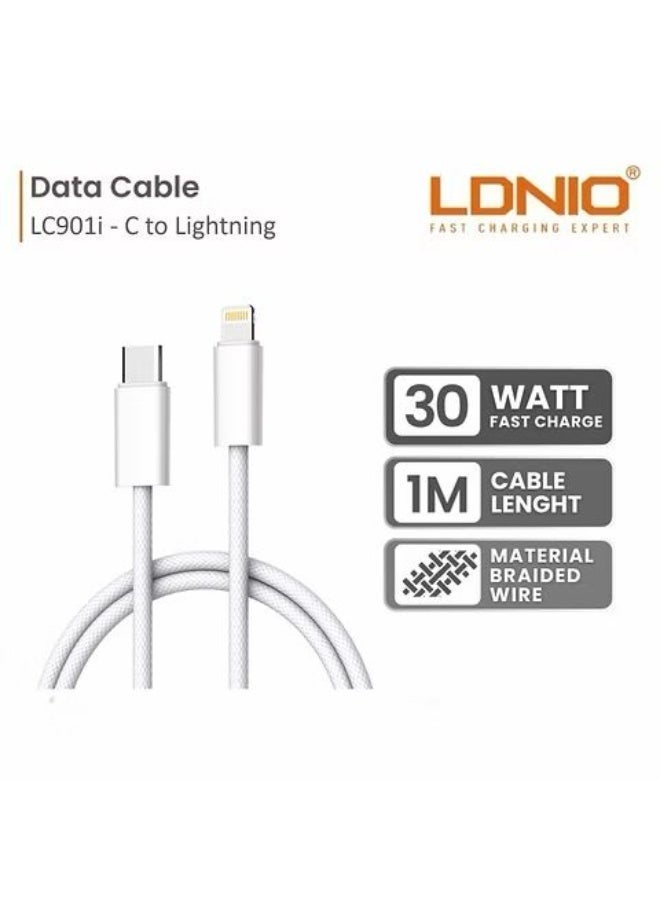 لدنيو كابل شاحن iPhone 1M USB C إلى Lightning Cable شحن سريع توصيل الطاقة PD 30W كابل شحن iPhone لـ iPhone 14/14 Pro/14 Plus/14 Pro Max، iPad Pro، iPhone 8-13 جميع السلاسل - Image 1