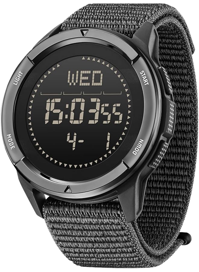 Excefore Tactical Watches For Men Military Sport Watches With Carbon Fiber Case Lightweight Waterproof Watch For Women And Men Digital Fitness Watches With Compass Step Counter Metronome 5Atm Black - Image 1