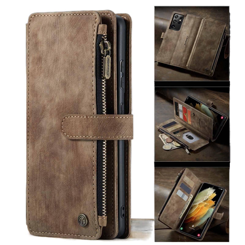 غطاء واقي | حماية من السقوط | أحمر TPU | حامل بطاقات | مقاوم للصدمات لـ Samsung Galaxy S21 Ultra - Image 2