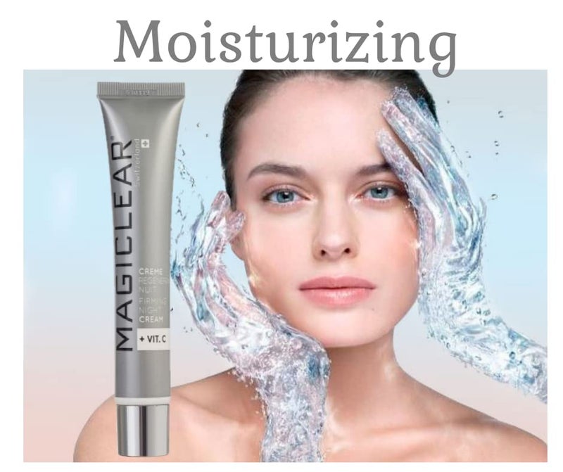 MAGICLEAR كريم ليلي فاخرة للعناية بالبشرة مضاد للشيخوخة مرطب يومي للوجه مع مادكاسوسيد، فيتامين C، E، للبقع الداكنة مع نياسيناميد علامة سويسرية 1.76 - Image 2