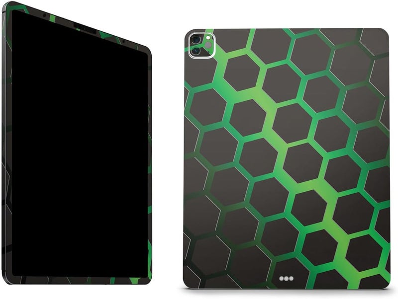 مايتي سكينز غلاف فينيل قابل للتطبيق على جهاز Apple iPad Pro 12.9" M2، الجيل السادس (2022) من شركة MightySkins - تصميم Green Hex: يتميز بالحماية العالية، والمتانة، والتصميم الفريد؛ سهل التطبيق، ومصنوع في الولايات المتحدة الأمريكية. - Image 1