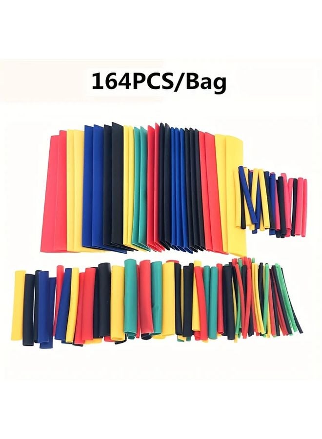164 Pcs Random Color Heat Shrink Tubing Electrical Cable Connector Insulation Protective Sleeve - Image 1