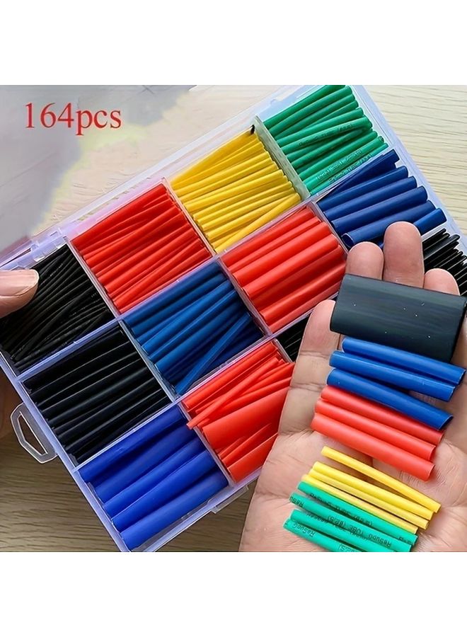 164 Pcs Random Color Heat Shrink Tubing Electrical Cable Connector Insulation Protective Sleeve - Image 2
