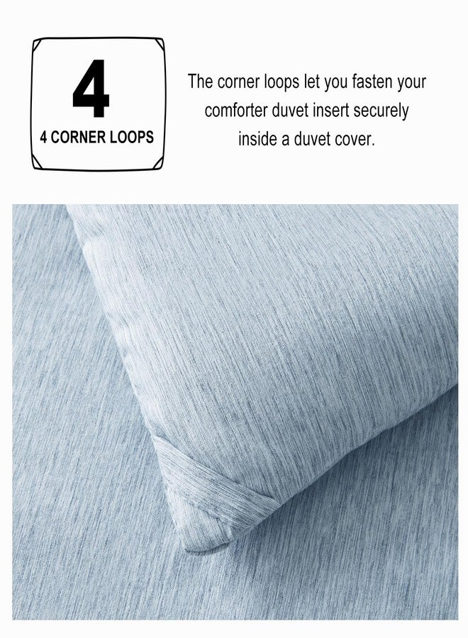 CozyLux King Size Comforter Set - 3 Pieces Blue Soft Luxury Cationic Dyeing Bedding Comforter for All Season, Breathable Lightweight Fluffy Bed Set with 1 Comforter and 2 Pillow Shams - Image 4