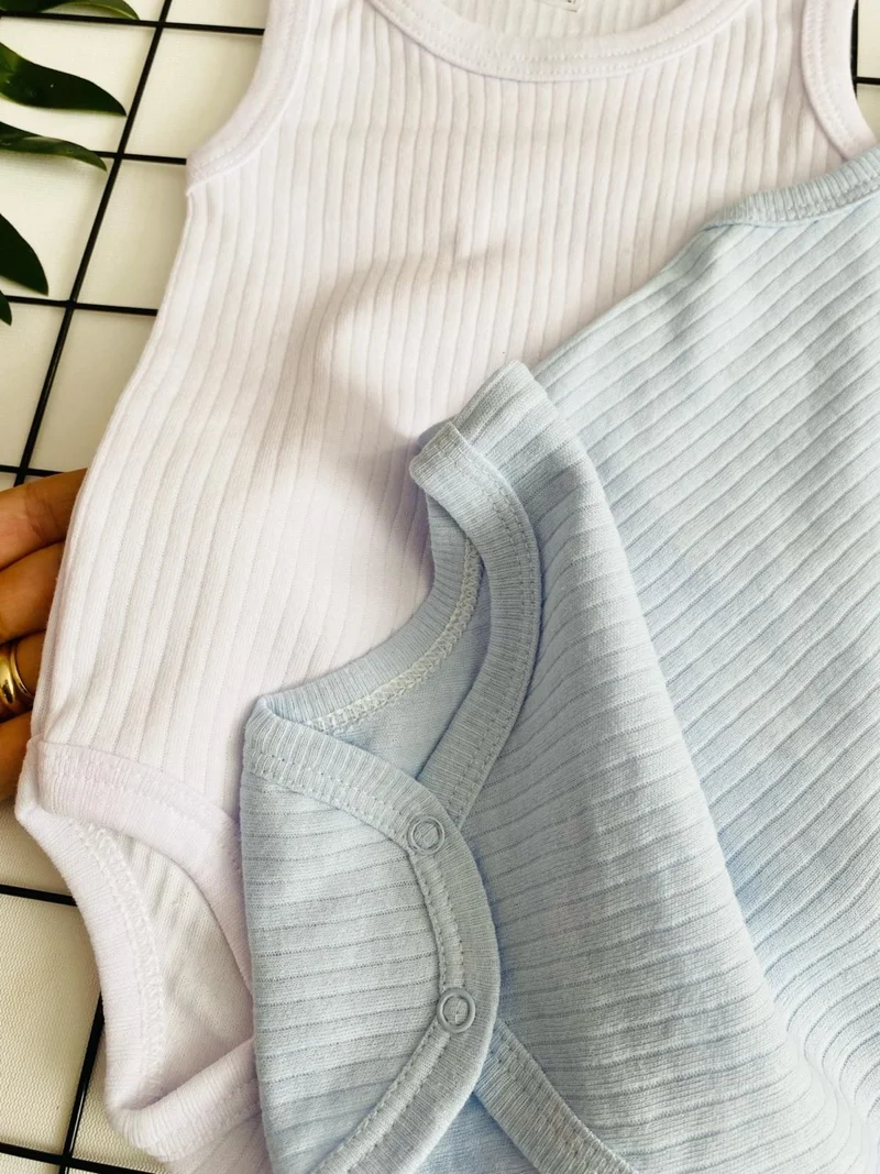 مياكيدزورلد Colorful Baby Snap Bodysuit Underwear Undershirt Bodysuit 4 Piece Set Cotton Ribbed Texture Soft