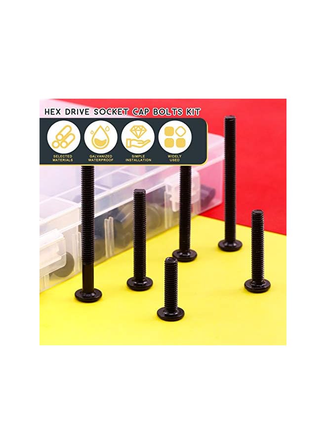 Hilitchi 84Pcs M6 Hex Drive Socket Cap Bolts Kit Countersunk Head Screws Bolts Dowel Barrel Nuts Crib Bolts Nuts Assortment Kit for Furniture Hardware Fitting (16/25/35/45/55/65/75mm) - Image 3