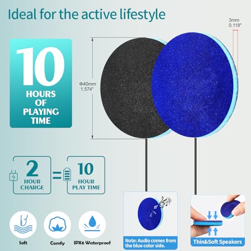 MMUSS Bluetooth-Module V5.4 Ultra Thin 3mm Replacement Stereo Speakers,Pillow Speaker with Mic, DIY Headset, for Sleep Headphones, Beanie,Headband Side Sleepers Running Yoga Meditation - Image 3