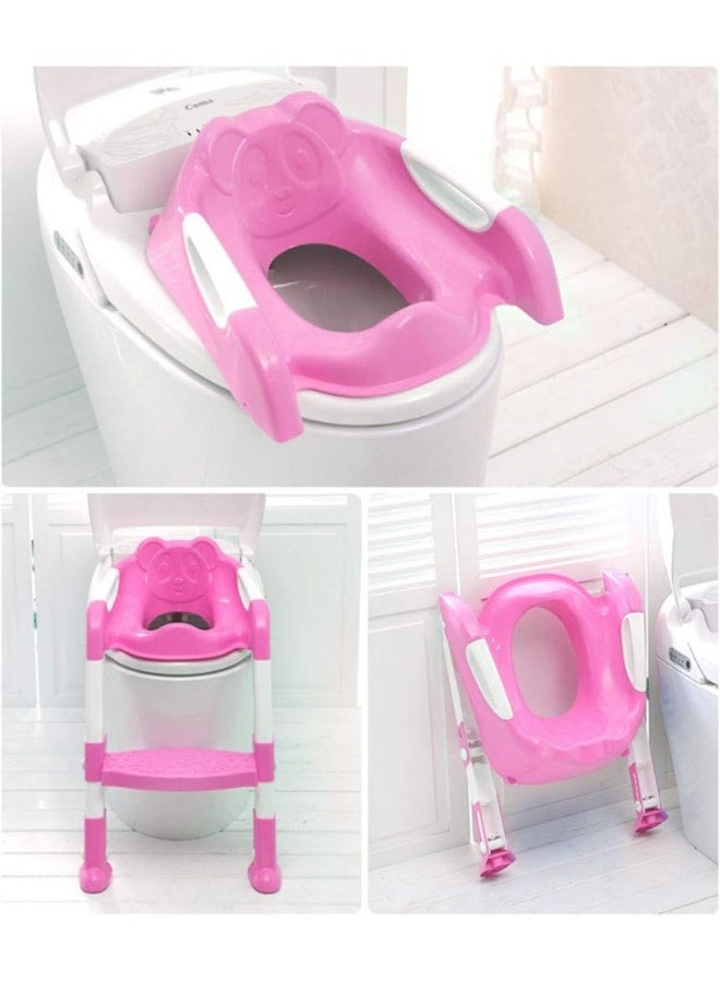 SWQ Multifunction Potty Training Seat for Kids Toddler Toilet Potty Chair with Sturdy Non-Slip Step Stool Ladder Comfortable Handles and Splash Guard Foldable Toilet Seat for Boys and Girls  - Image 2