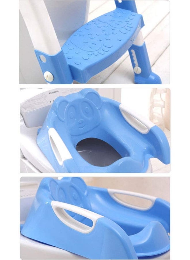 SWQ Multifunction Potty Training Seat for Kids Toddler Toilet Potty Chair with Sturdy Non-Slip Step Stool Ladder Comfortable Handles and Splash Guard Foldable Toilet Seat for Boys and Girls  - Image 3