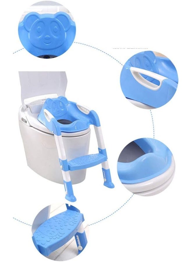SWQ Multifunction Potty Training Seat for Kids Toddler Toilet Potty Chair with Sturdy Non-Slip Step Stool Ladder Comfortable Handles and Splash Guard Foldable Toilet Seat for Boys and Girls  - Image 5