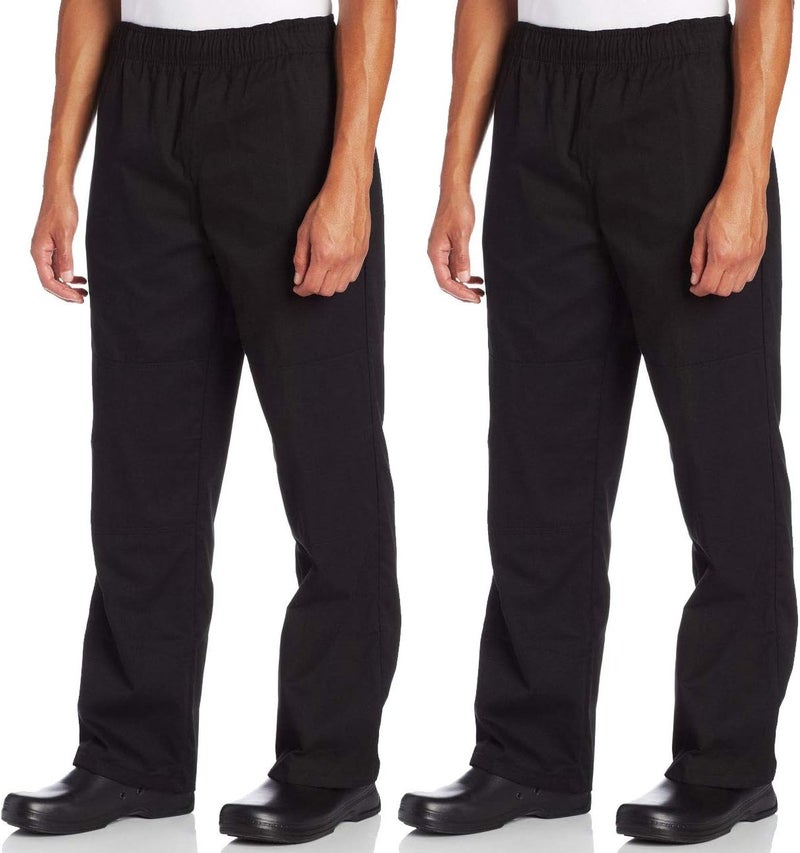 2-Pack Men's Double Knee Baggy Chef Pant