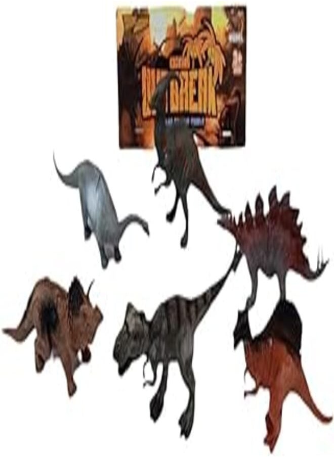 Al Safwa Al Safwa W42-60 Dinosaur Figures 6 Pieces, Multicolor 