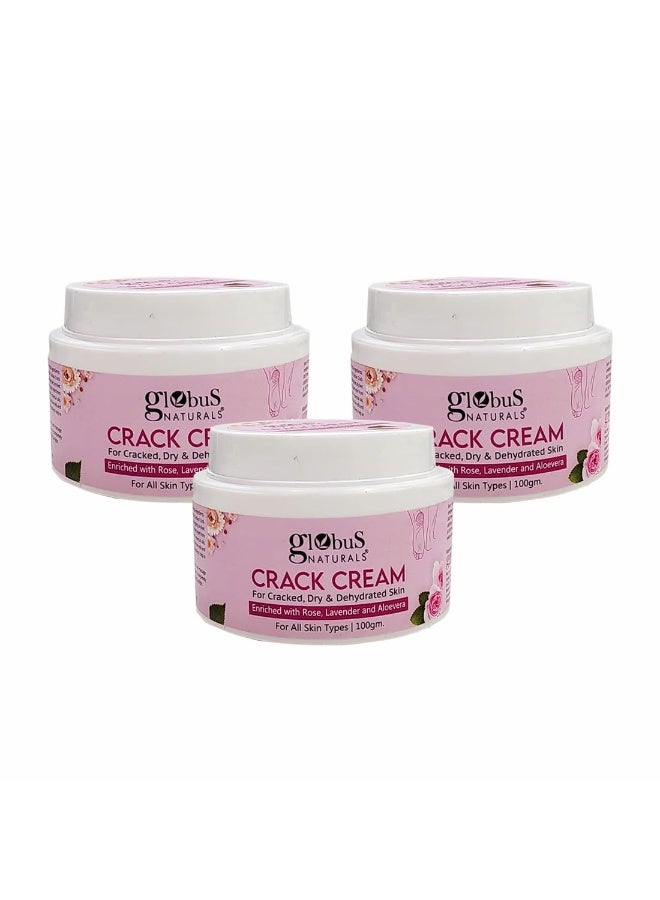 Globus Naturals Crack Cream Rose 100gm (Pack of 3) - Image 1