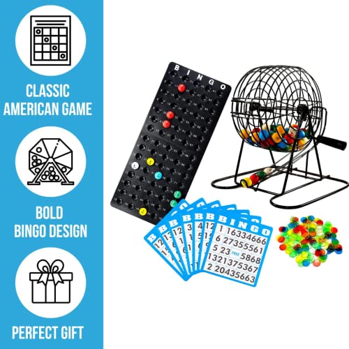 Regal Games Regal Bingo Deluxe Game Set for Adults and Kids - Includes 8 Inch Wheel Cage, 75 Balls, Master Board, 50 Cards and Colorful Chips - Fun Family Game Night - Image 3
