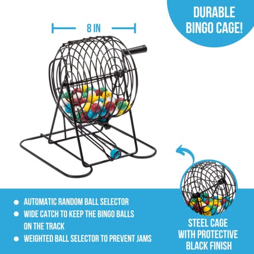 Regal Games Regal Bingo Deluxe Game Set for Adults and Kids - Includes 8 Inch Wheel Cage, 75 Balls, Master Board, 50 Cards and Colorful Chips - Fun Family Game Night - Image 4