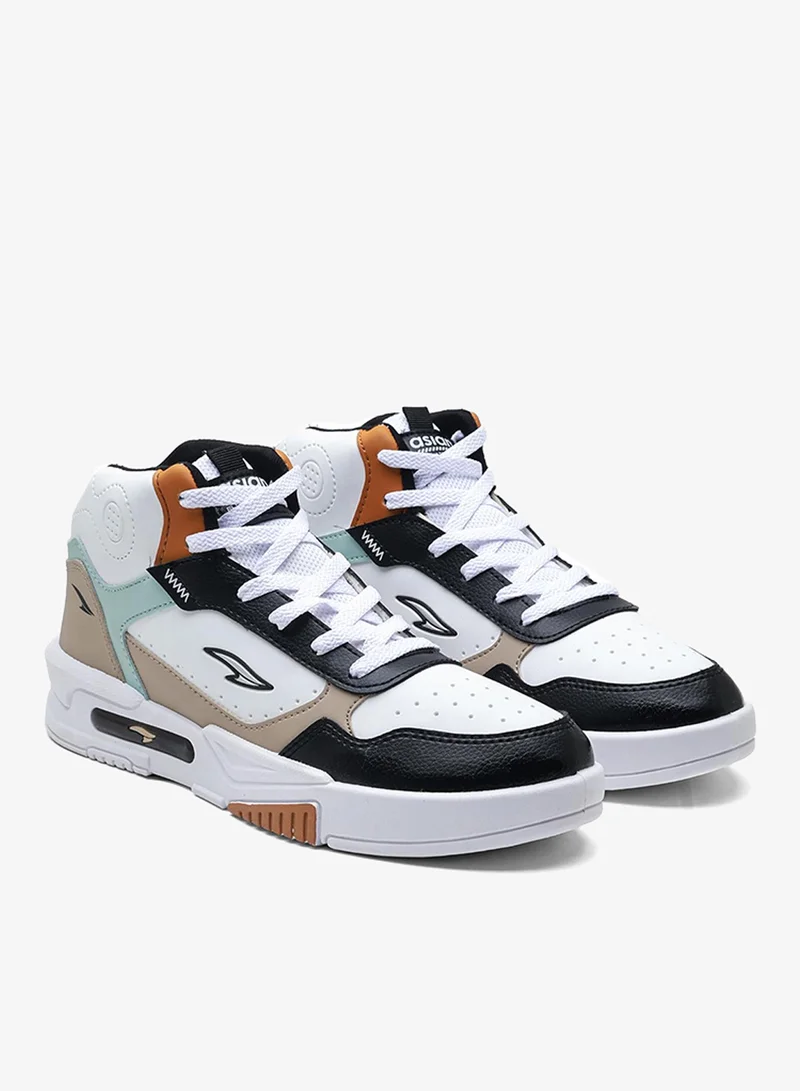 أسيان أحذية رياضية كاجوال للرجال باللونين الأبيض والأسود