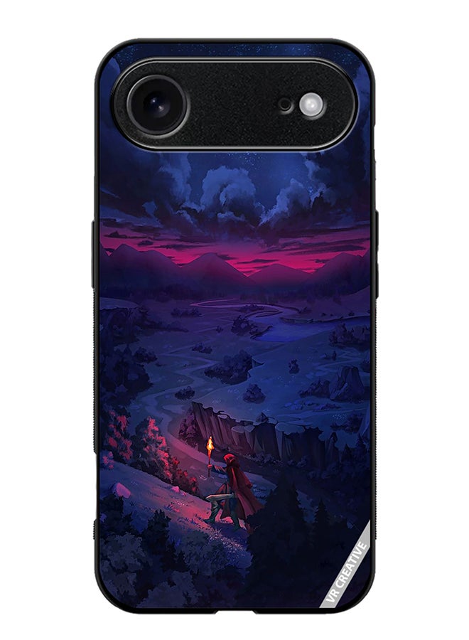 Protective Case Cover For Apple iPhone 17 Air Person Walking On Mountain Design Multicolour