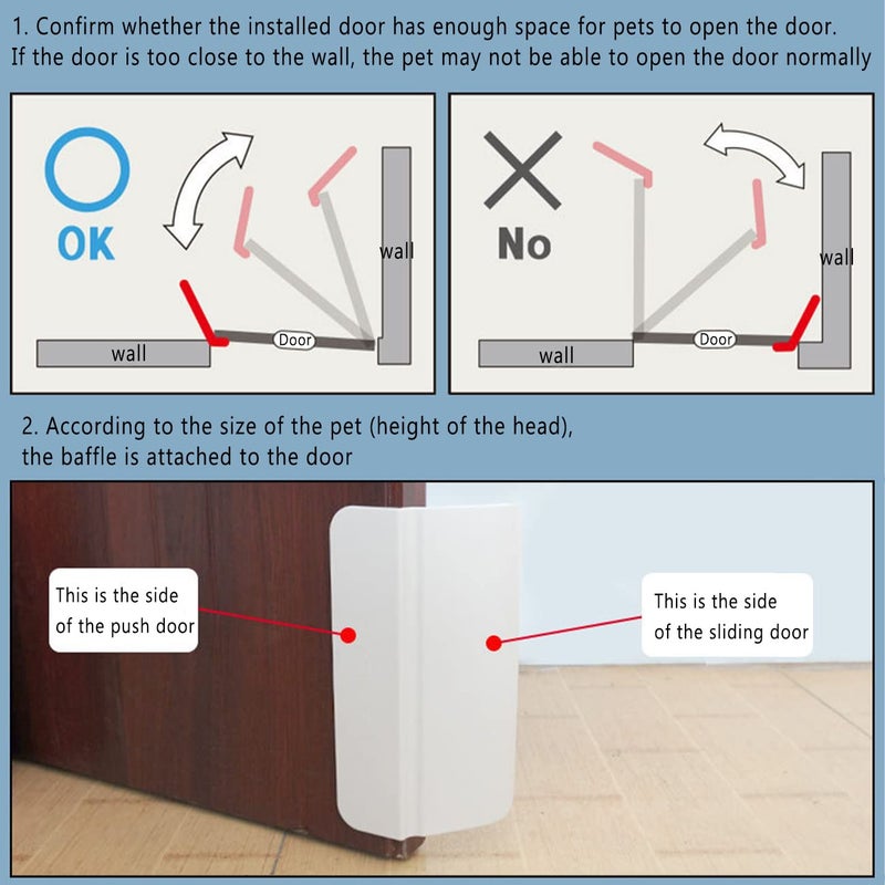 LISUNLI Pets Automotic Door Opener, Automatic Lockable Pet Dog Door Automatic Gate Opener Dogs Cats Door, Cat Private Handle Pet Door for Bedroom Bathroom - Push to Open Pet Private Access Door - Image 3