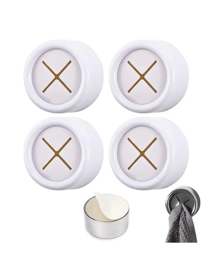 Matte White Adhesive Kitchen Towel Hooks 4 Pack No Drill Strong Grip Space Saving - Image 5