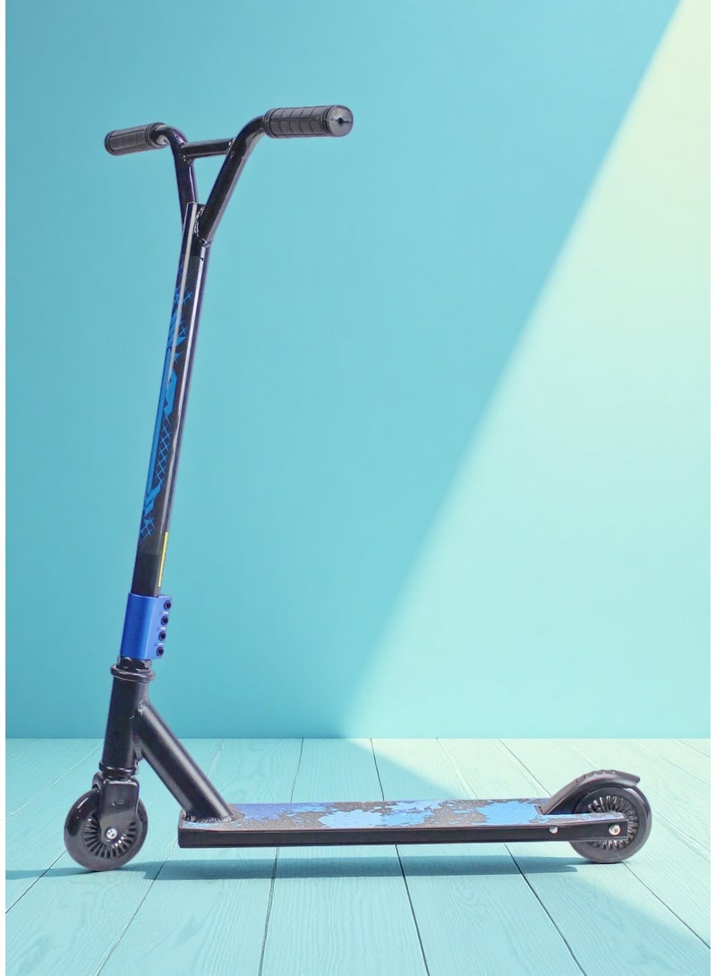 EASY FUTURE 2 Wheels Stunt Scooter Pro Scooter for Tricks With Aluminium Grip Tape Deck, 110 mm Aluminium Wheels, Wide T-Tube Handlebars, Steel Brake, Lightweight 360 Degree Stunts. For Beginner and Intermediate Level. - Image 1