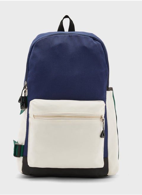 Webbing Detail Backpack With Laptop Sleeve