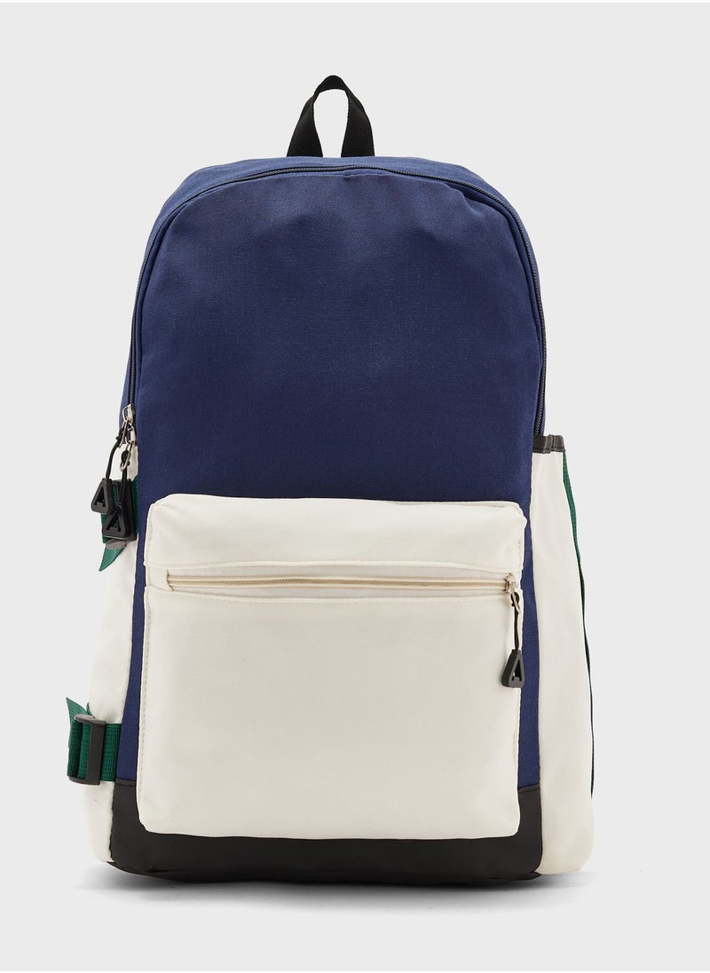Seventy Five - Webbing Detail Backpack With Laptop Sleeve - Image 1