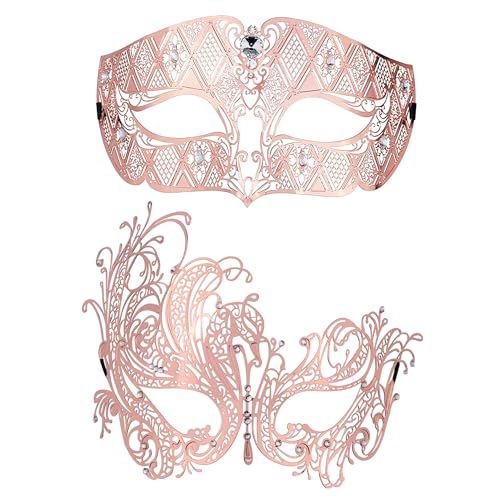 Coddsmz 2 Pack Set Masks Masquerade Ball Halloween Costumes Mardi Gras Party Mask For Men and Women - Image 1