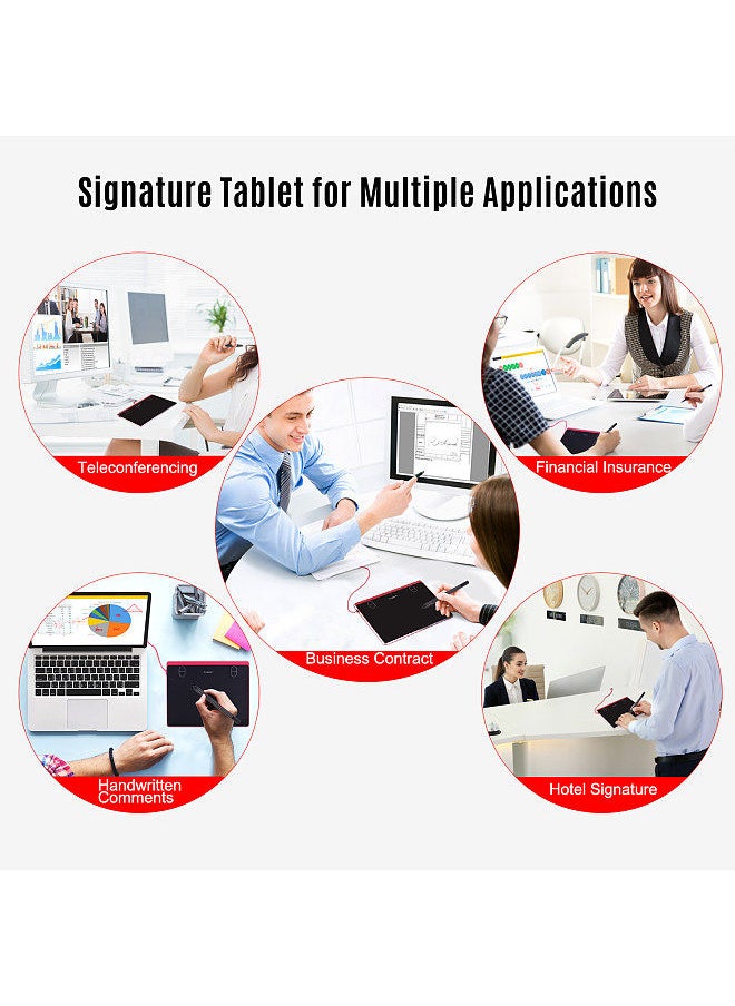 Acepen - Digital Graphic Drawing Tablet 6*4 Inch Active Area Ultra-Thin Drawing Board Kit with 4 Shortcut Keys Battery-free Passive Stylus 8192 Levels Pressure - Image 1