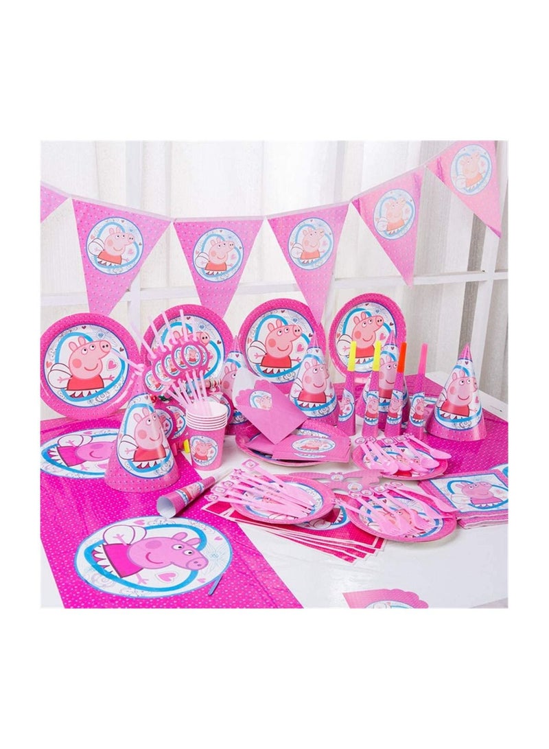 Highland 122-Piece Peppa Theme Disposable Tableware Party Set - Image 2