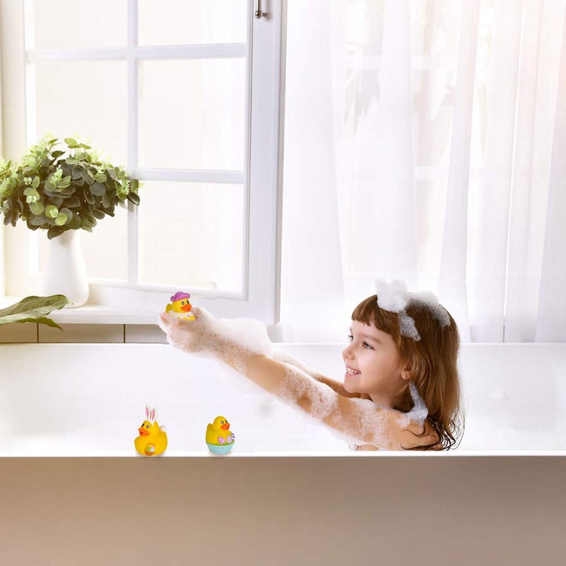 ArtCreativity 2.5 Inch Easter Rubber Ducks for Kids – Pack of 12 Mini Easter Ducks, Fun Egg Hunt Surprise Toys, Easter Party Favors, Jeep Ducks, and Easter-Themed Bath Toys for Toddlers & Kids - Image 5