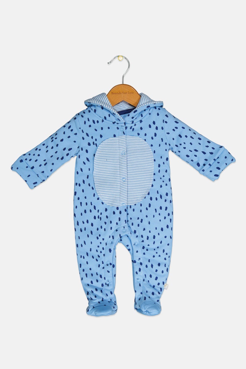 Hamleys Toddlers Boy Allover Print Hooded Bodysuit, Multicolor - Image 1