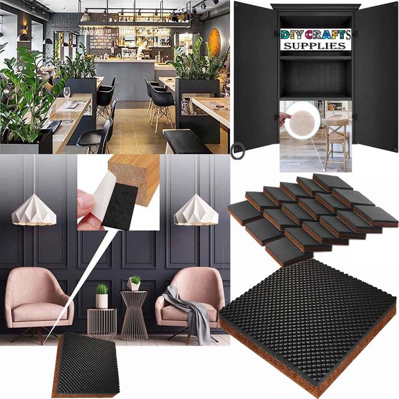 DIY Crafts DIY Crafts 16, 16 Pcs, Furniture Pads Non SLIP 2” Furniture Gripper,Best Self Adhesive Square Rubber Pads.Protector Sofa Anti Slip Hardwood Floor.Anti Scratch for Fix in Place Furniture Chair Leg (16)  - Image 1