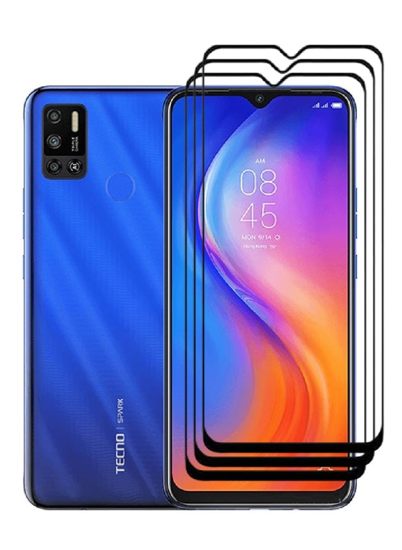 AINA 3 Pieces Tempered Glass Screen Protector 5D Designed For Tecno Spark 6 Air Full Glue Edge to Edge Full Screen Coverage And Bubble Free - Image 1