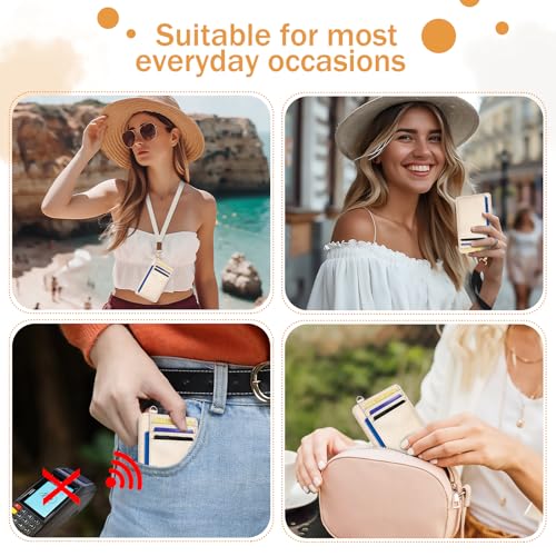 Yonlevres Credit Card Holder for Women, Slim RFID Wallet Front Pocket Small Card Holder, Travel Card Case ID Window PU Leather Cute Funny Thin RFID Blocking Card Organizer Gifts Girls Ladies - Image 3