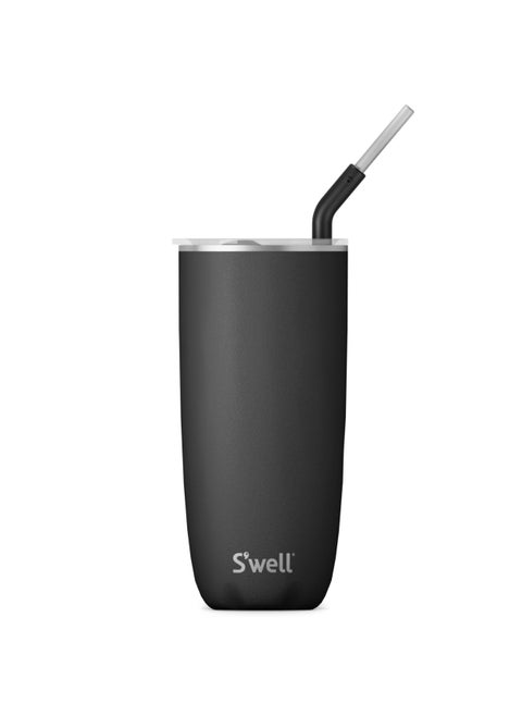 Swell Stainless Steel Tumbler with Straw and SlideOpen Lid 24oz Onyx Triple Layered Vacuum Insulated Containers Keeps Drinks Cold for 18 Hours and Hot for 5 BPA Free